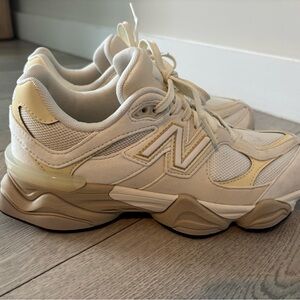 New Balance 9060 Cream and Tan Sneakers